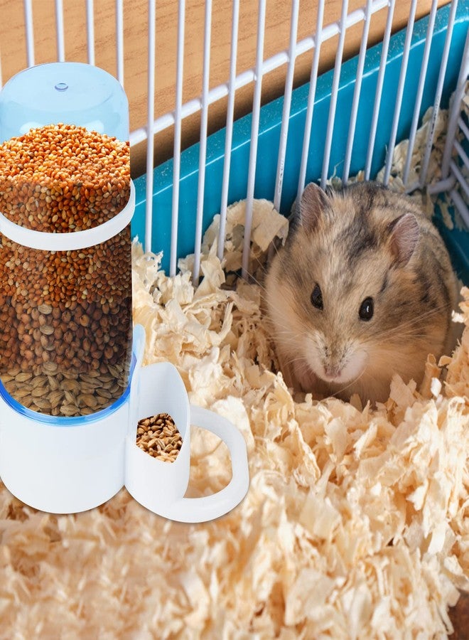 Haomian 2 Packs Pet Feeder and Waterer, Self Dispensing Automatic Hamster Feeder, Food and Water Dispenser Set,Small Animal Dog Cat Pet Food Bowl, for Dogs Cats Pets Animals, 16x14cm, Blue (Blue) - Image 5